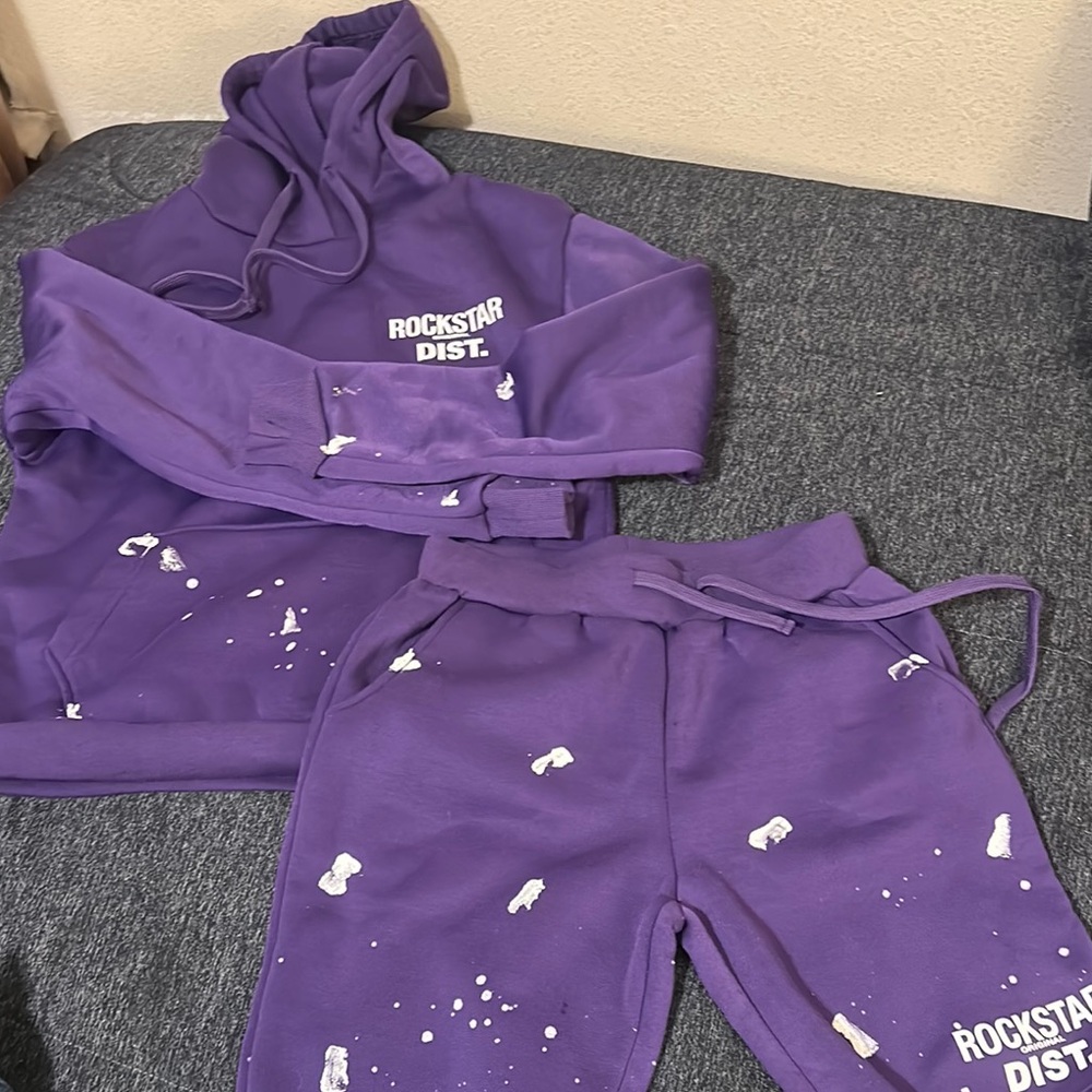 Purple Women's Hoodie and Sweatpants Set